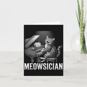 Cartão Gato Engraçado Tocando Música de Piano Trocadilho