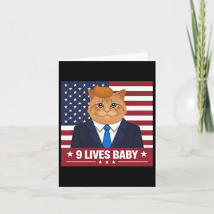 Cartão Gato Engraçado Trump 9 Vive Bebê Engraçado Votar P