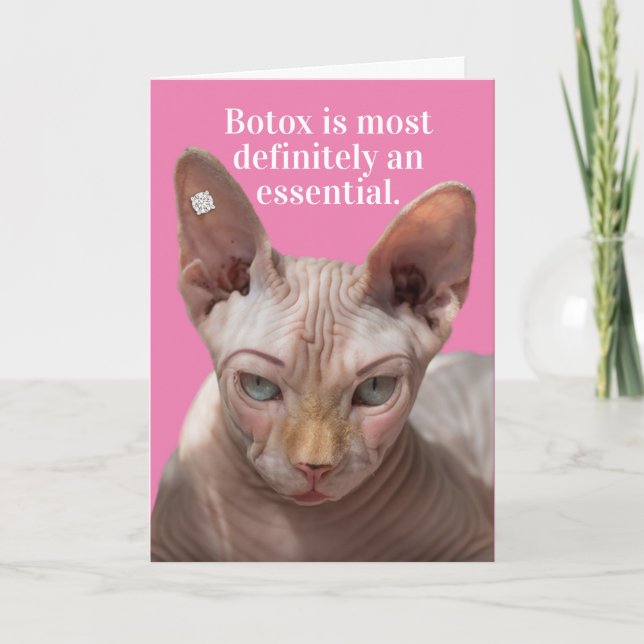 Cartão Gato Enrugado Enrugado Enrugado - Botox É Essencia (Frente)
