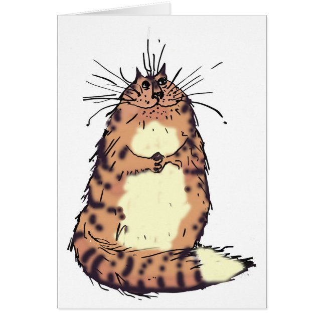 Cartão Gato feliz (Frente)