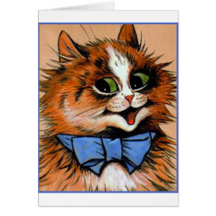 Cartão Gato feliz (imagem do vintage)