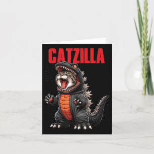 Cartão Gato Fofo Kitty Catzilla Para Gatas Pais de Gatos