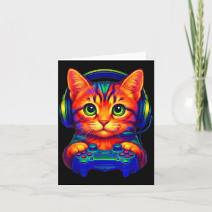 Cartão Gato Gamer Video Games Meninos Adolescentes Homens