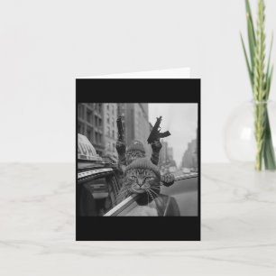 Cartão Gato Gângster Engraçado Ladrão Meme Rua Amante Gat