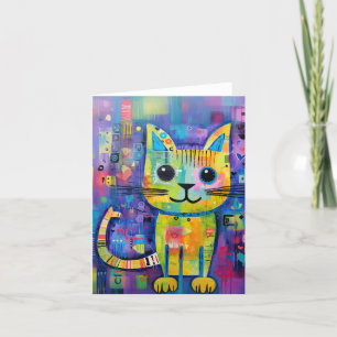 Cartão Gato Gatinho Engraçado Misturado Pet Animal