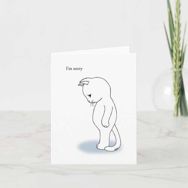 Cartão Gato Gato Bonito Desculpe Desculpas Por Favor Me P (Frente)