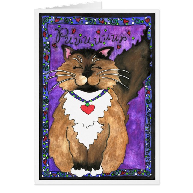 Cartão Gato Gato Gatinho Gatinho Gatinho Samês (Frente)