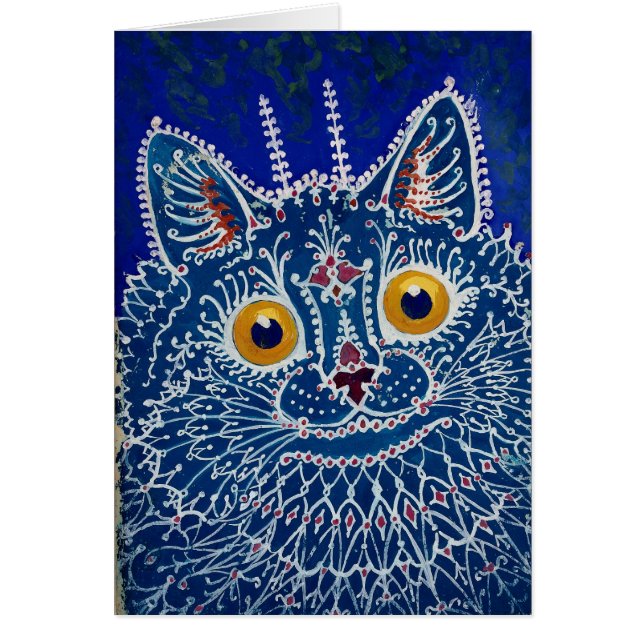 Cartão Gato gótico por Louis Wain (Frente)
