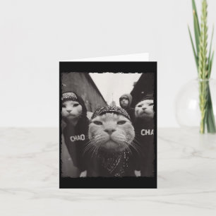 Cartão Gato Gráfico Engraçado Gângster Engraçado 