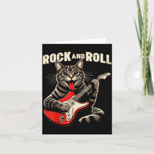 Cartão Gato Guitarra Elétrica Rock And Roll Rocker Gatinh