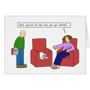 Cartão Gato Humor Cartoon