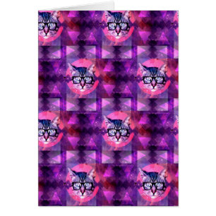 Cartão gato iluminado