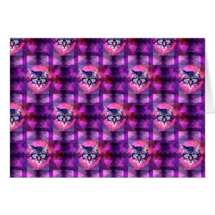 Cartão gato iluminado