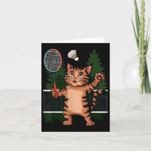 Cartão Gato Jogando Badminton Jogador De Tartarugas Jogad