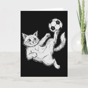 Cartão Gato Jogando Futebol, Crianças E Meninos Futebol B