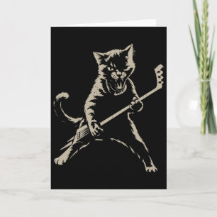 Cartão Gato Jogando Hóquei no Gelo Gato Engraçado Jogando
