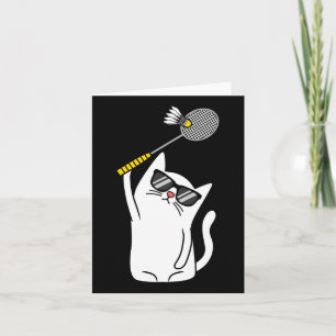 Cartão Gato Jogando Peteca de Badminton Jogador Amante Tr