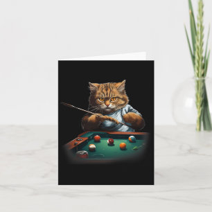 Cartão Gato Jogando Piscina Bilhares Legal Gatos Engraçad