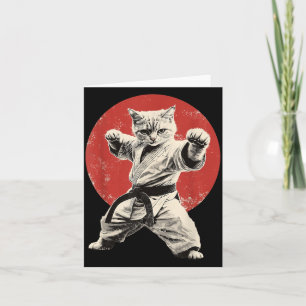 Cartão Gato Karate Judo Japão Bandeira Japonesa Gráfico E