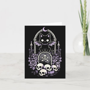Cartão Gato Kitty Vamre Caveira y Fofo Kawaii Góthico Rox