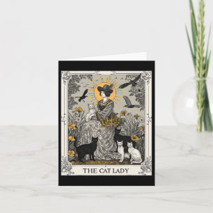 Cartão Gato Lady Tarot Card Vintage Gótica Mulheres Gótic