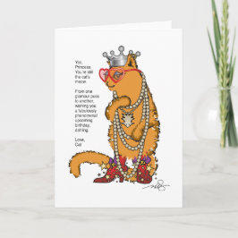 Cartão Gato Laranja Divertido Glamour Puss