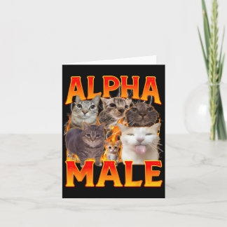 Cartão Gato Macho Alfa Engraçado Meme Vintage Corresponde