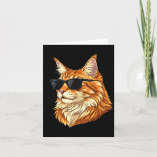 Cartão Gato Maine Coon Legal Usando Óculos de Sol Gatos D