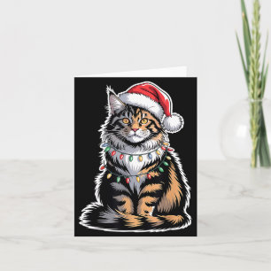 Cartão Gato Maine Coon Natal Xmas Gatinho Amante de Gatos