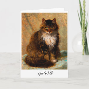 Cartão Gato Maine Coon Vintage Arte Fino para Melhoras