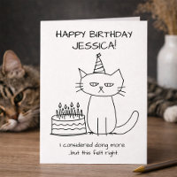 Gato Mal-Humorado Engraçado Sem Esforço com Bolo