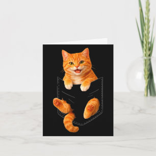 Cartão Gato malhado laranja fofo gato bolso engraçado pai