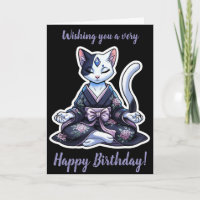 Gato Meditativo Místico em Negro Simoral