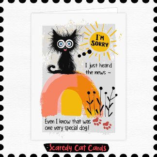 Cartão Gato Medroso Simpatia Cachorro