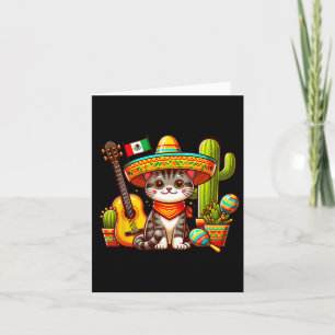 Cartão Gato Mexicano Cinco de Mayo Kitten Vamos Fiesta Vi