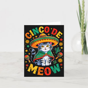 Cartão Gato Mexicano Engraçado do Cinco De Mayo com Gato 