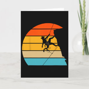 Cartão Gato Montanha Escalador Pedregulho Esporte Arte Re
