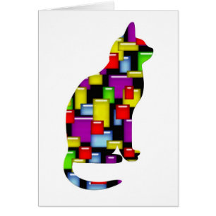 Cartão gato mosaico