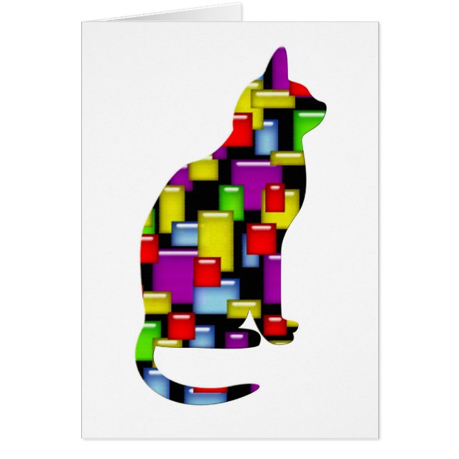 Cartão gato mosaico (Frente)