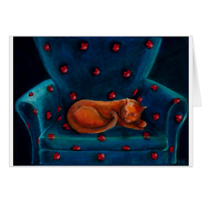 Cartão gato na cadeira (Frente Horizontal)