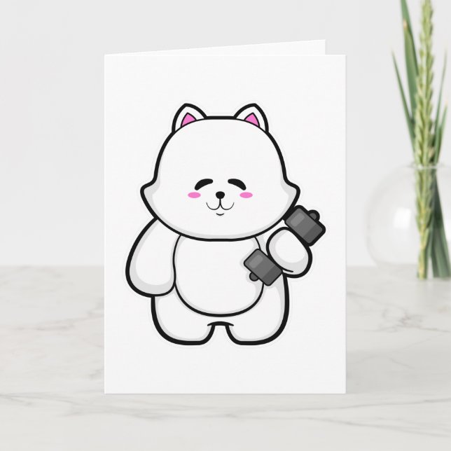 Cartão Gato na Malhação com Dumbbell (Frente)