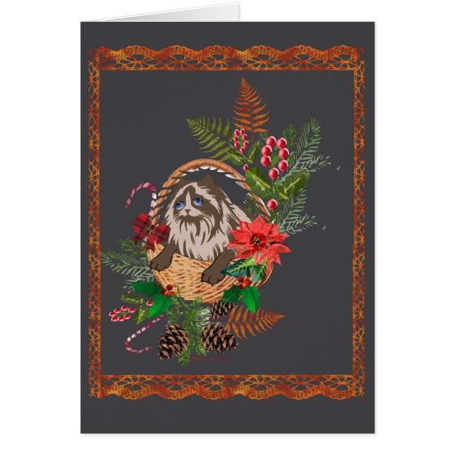 Cartão gato natalino (Frente)