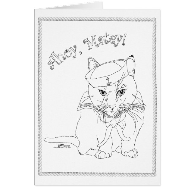 Cartão Gato Náutico (Frente)