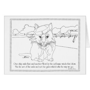 Cartão Gato Náutico - Ajustando a Posição de Suas Velas