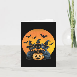Cartão Gato Negro de Halloween Gato Assustado Gato Irrita