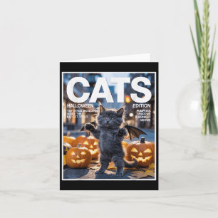 Cartão Gato Negro Engraçado, Fofo De Morcegos, Fofo, Zinh