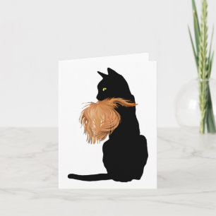 Cartão Gato Negro Engraçado Lady Kamala Com Cabelo De Tru