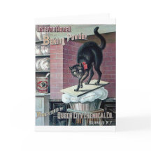 Gato negro engraçado vintage assando poster