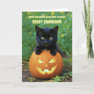 Cartão Gato Negro excelente Feliz Halloween