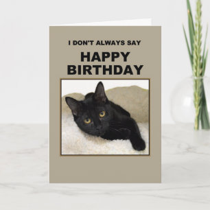 Cartão Gato Negro Humor de Aniversário